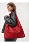 Women's Red Large Size Shoulder Tote Bag with Large Volume