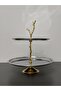 Luxurious 2-Tier Stainless Steel Cookie Stand with Stand Legs, Decorative Presentation Tray, Multi-Tier Serving Tray, Cookie Holder, Candy Tray - 3