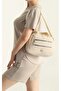 Women's Cream 3-Compartment Cross Shoulder Bag - 4