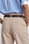 Women's Trousers Palazzo Pants with Belt High Waist Loose Wide Leg Double Leg Beige Fabric Work Trousers Stylish Flowy - 6
