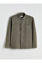 Green Regular Fit Long Sleeve Men's Shirt Jacket - 5