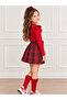 Girl's 4-Piece Plaid Combination Skirt Socks with Buckle - 6