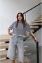 Navy Blue Striped Short Sleeve Knitwear - 2