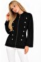 Women's Tailored Collar Button Detailed Zippered Cardigan Jacket - 2