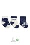 Organic Seamless 3-Piece Cute Stars Combed Cotton Socks for Babies 0-3 Months