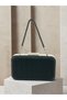 Black Zigzag Laser Patterned Silver Metal Detailed Chain Strap Women's Evening Dress Bag Wedding Engagement Graduation - 6