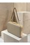 Gold Dore Zigzag Laser Patterned Chain Strap Women's Evening Dress Bag Wedding Engagement Graduation - 6