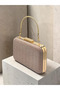 Rosegold Zigzag Laser Patterned Chain Strap Women's Evening Dress Bag Wedding Engagement Graduation - 2