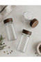 12-Piece Glass Spice Jar Set with Acacia Lids and Labels - 3