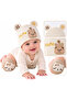 Baby Teddy Bear Hat and Knee Protector Set 2 Piece Cat Pattern Crawling Knee Pad Set - 2
