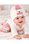 Baby Teddy Bear Hat and Knee Protector Set 2 Piece Cat Pattern Crawling Knee Pad Set - 2