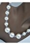Glass Pearl Filtered Necklace - White - - 2