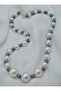 Glass Pearl Filtered Necklace - White - - 5