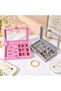 Velvet Jewelry and Gem Organizer Box – 9 Compartments with Clear Lid for Rings, Earrings, Necklaces Storage Box - 3