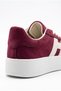 Women's Burgundy Lace-Up Thick High Sole Casual Sneaker Sports Shoes Terra - 8