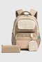 Lusso Girls' Orthopedic Middle and High School Backpack with Pen Holder 23 Liters, Mink