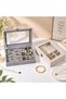 Velvet Jewelry and Gem Organizer Box – 9 Compartments with Clear Lid for Rings, Earrings, Necklaces Storage Box - 4