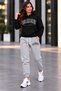 Unisex Oversize Hooded Tracksuit Set – Strong Posture, Comfortable Fit, Stylish Top and Bottom Combination.