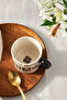 Bistro Tile Anne Written Stoneware Ceramic Mug - Black - White - 4
