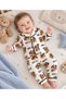 Dog Printed Top and Bottom Baby Pajama Set - 100% Cotton