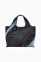 Lace Patchwork Women's Mini Market Tote Bag - Black - 3