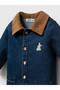 Unisex Baby Velvet Collar Rabbit Embroidered Denim Overalls 9-24 Months - 2