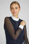 Long Sleeve Mesh Women's Rider Competition Shirt Stylish Design - Navy Blue, 44