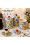 Lemon Patterned Plastic Spice Container Set – Kitchen Coffee Tea Sugar Storage Container with Lid