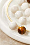 Lydi Alabaster Solitaire Checkerboard Set with Brass Detail - White - 4