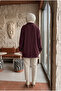Women's Decorative Buttoned Wide Collar Lace-Up Long Tunic Jacket - 5