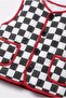 Children's Racing Patterned Black and White Checkerboard Patterned Quilted Vest - 4