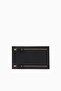 Grained Leather Currency Wallet Double-Sided Leather Unisex Wallet - Black