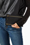 Grained Leather Currency Wallet Double-Sided Leather Unisex Wallet - Black - 2