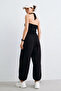 Women's Oversized Sweatpants with Wide Legs - Black - 4