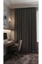 Modern Background Curtain - Single Panel - Ready for Cornice - Stain Resistant - Anthracite - Flat Installation Without Pleats - Extrafoam Gathering - 2
