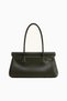 Yara Minimalist Dark Green Leather Shoulder Bag - 3