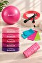 Pilates Exercise Set Foam Roller Massage Roller, Latex Resistance Band, 20 cm Pilates Ball, Jump Rope