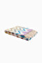 Italian Made Colorful Wool Blend Scarf, Zigzag Pattern and Fringe