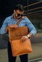 Ghent Vintage Genuine Leather 15 Inch Laptop Unisex Messenger Bag - Brown - 4