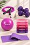 Pilates Exercise Set 6 mm Mat 5-Piece Latex Resistance Band 20 cm Ball Jump Rope 1 kg X2 Dumbbells