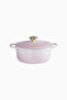 Glinda Cast Iron Pot 24 Cm, Luxury Design Limited Edition - Light Pink - 3