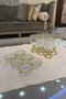 12 Piece Glass Presentation Set with Gold Detailing |   6 Footed Cups + 6 Bowls |   Stylish Beverage and Dessert Serving Set - 4