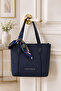 Women's Multi-Compartment Scarf Detailed Cross Strap Luxury Hand and Shoulder Bag Size: 25 X 20 cm - 6