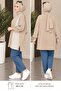 Women's Hijab Tunic with Striped Shirt Detail, Comfortable Fit Tunic - 2