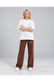 Women's Two Thread 2 Piece Set Oversize Crew Neck T-Shirt and Relaxed Cut Pants - 3
