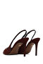 Women's Burgundy Open Back Thin Heeled Suede Leather Shoes Af100003Ds - 7