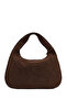 Women's Brown Braided Suede Shoulder Bag Wb320006So - 3