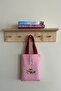 Gingham Patterned Short Sleeve Strap Book Carrying Bag Case - 8
