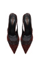 Women's Burgundy Open Back Thin Heeled Suede Leather Shoes Af100003Ds - 5