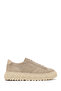 Women's Beige Lace-Up Suede Leather Sneaker Af450015Ds